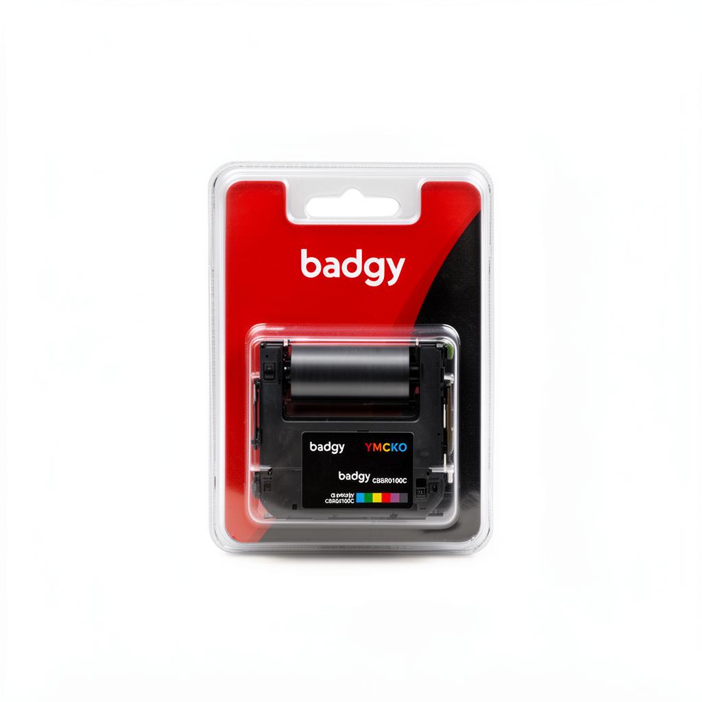 Evolis CBGR0100C YMCKO Color Ribbon — Badgy100 / Badgy200 (100 Prints)